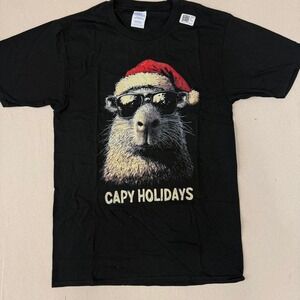 Capy Holidays Capybara Christmas‎ Graphic Tee 🧑🎄🕶️
